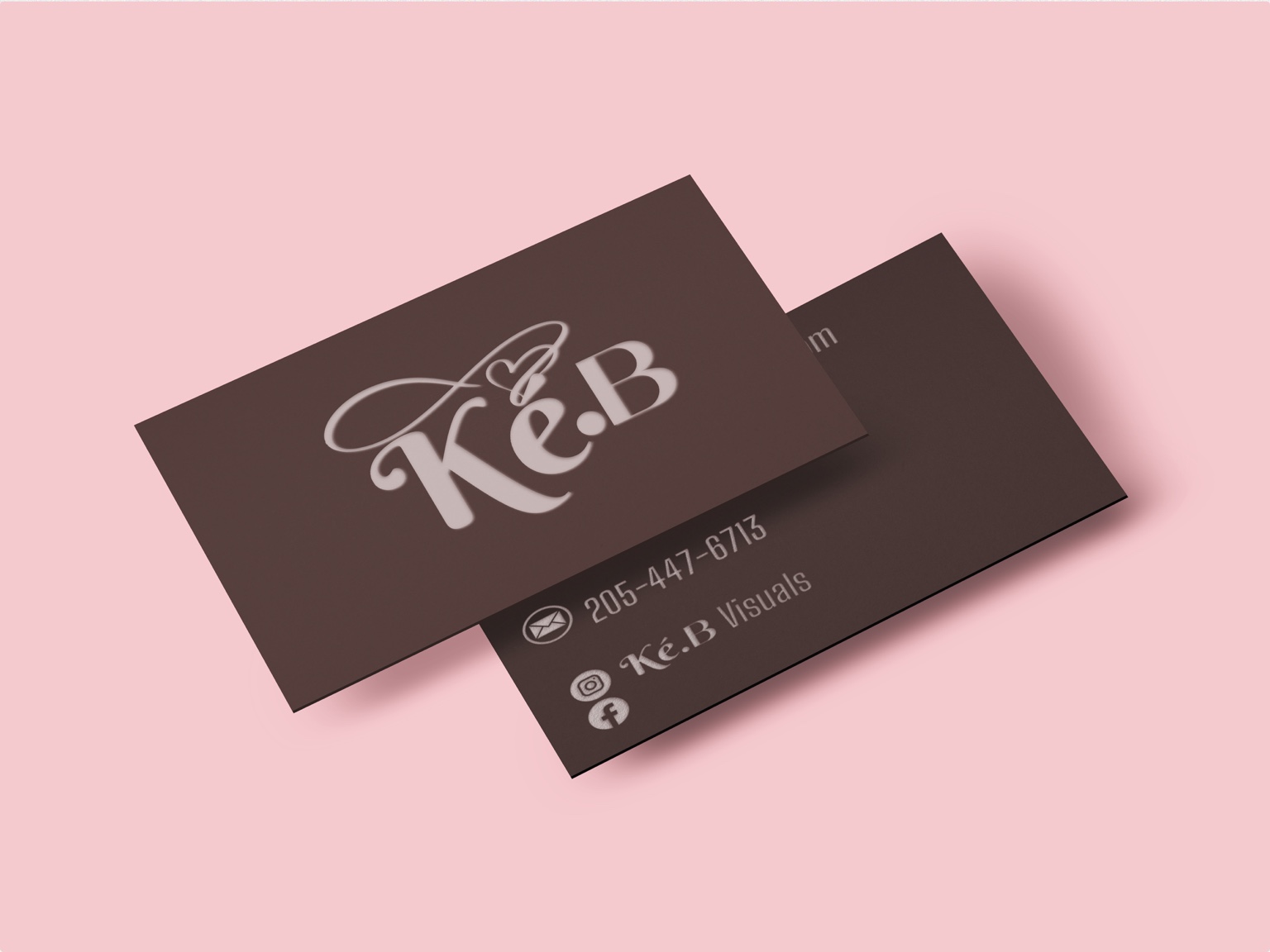 Ké.B Visuals business card mockup